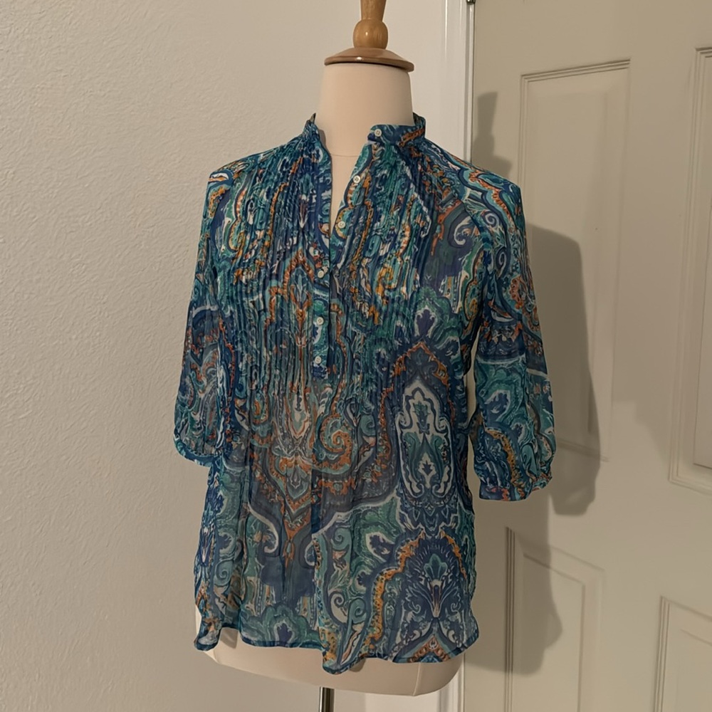 LAUREN Ralph Lauren 1X/2X Sheer Blouse